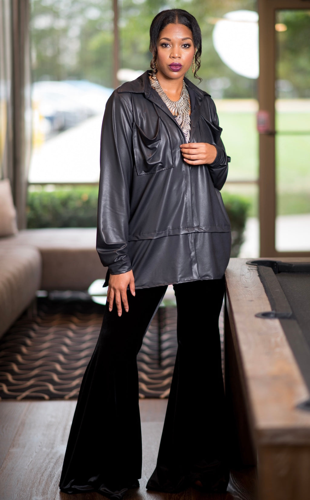 Ultra Black Button Up