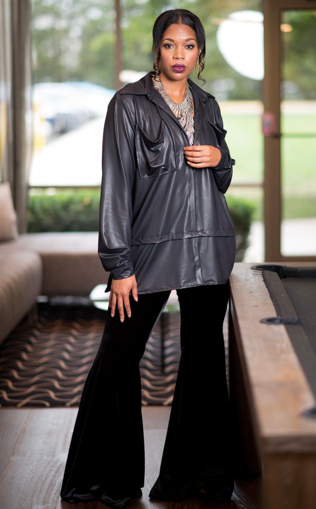 Ultra Black Velvet Pant